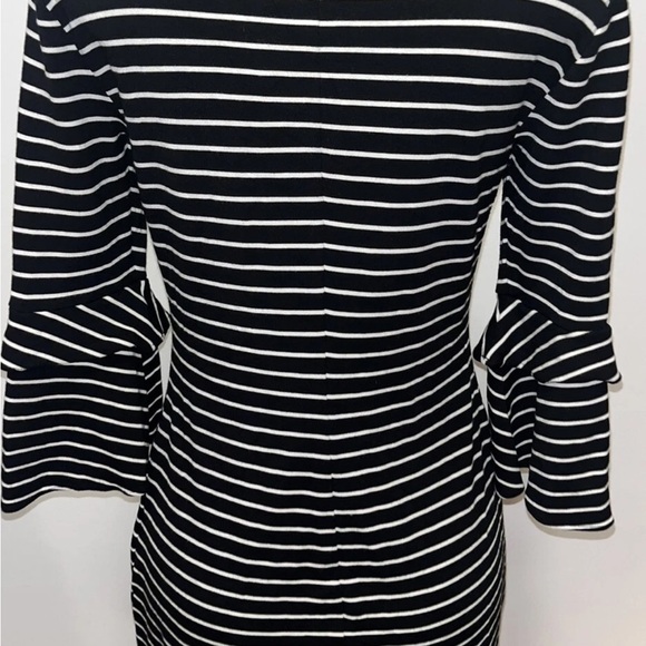 Ann Taylor Striped Bell Sleeves Stretch Dress Size 4 New - Picture 4 of 5